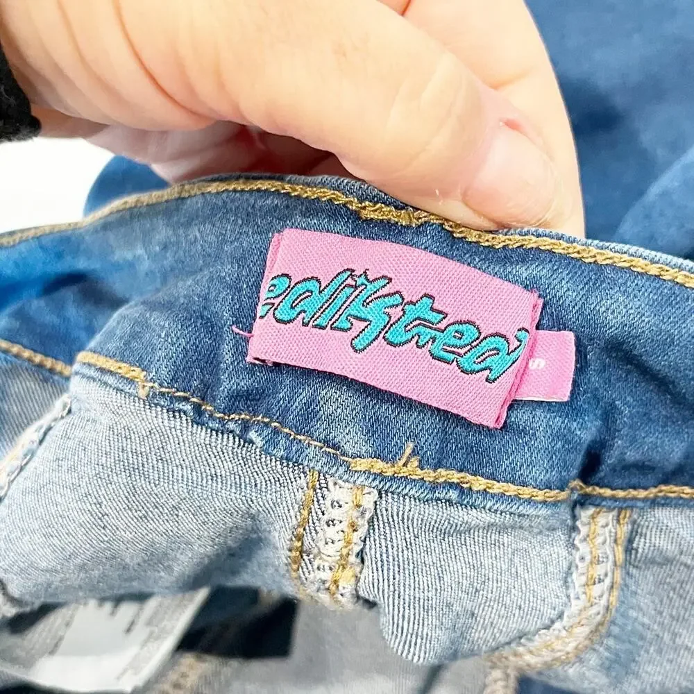 Edikted Strapless Ebony Bodycon Denim Mini Dress Blue Small - Picture 2 of 8